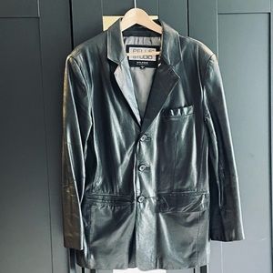 Wilson’s Pelle Studio Mens Vintage Leather Blazer - Size S